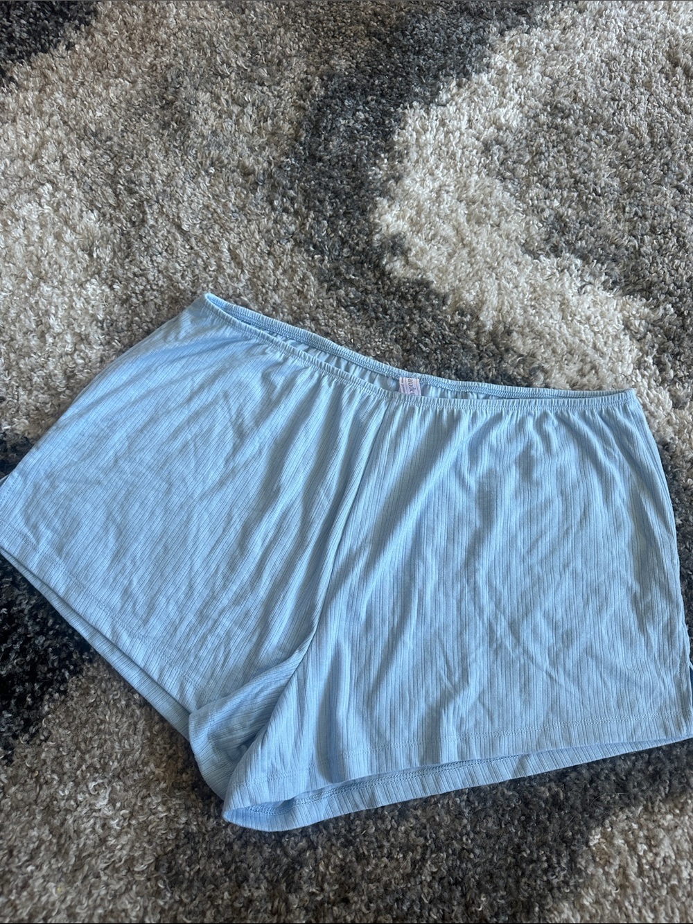 Auden Light Blue Ribbed Sleep Shorts